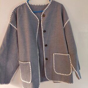 Women's polyester blazee with scarf